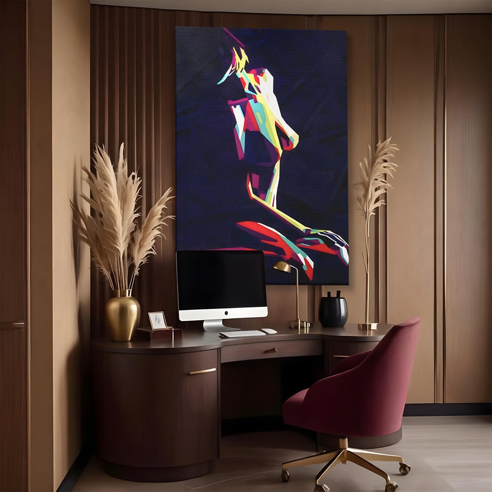 Tablou Canvas Premium LuxCanva® A1308, Abstract Nude , Femeie, Senzual, Trup, Dormitor, Culori Vibrante