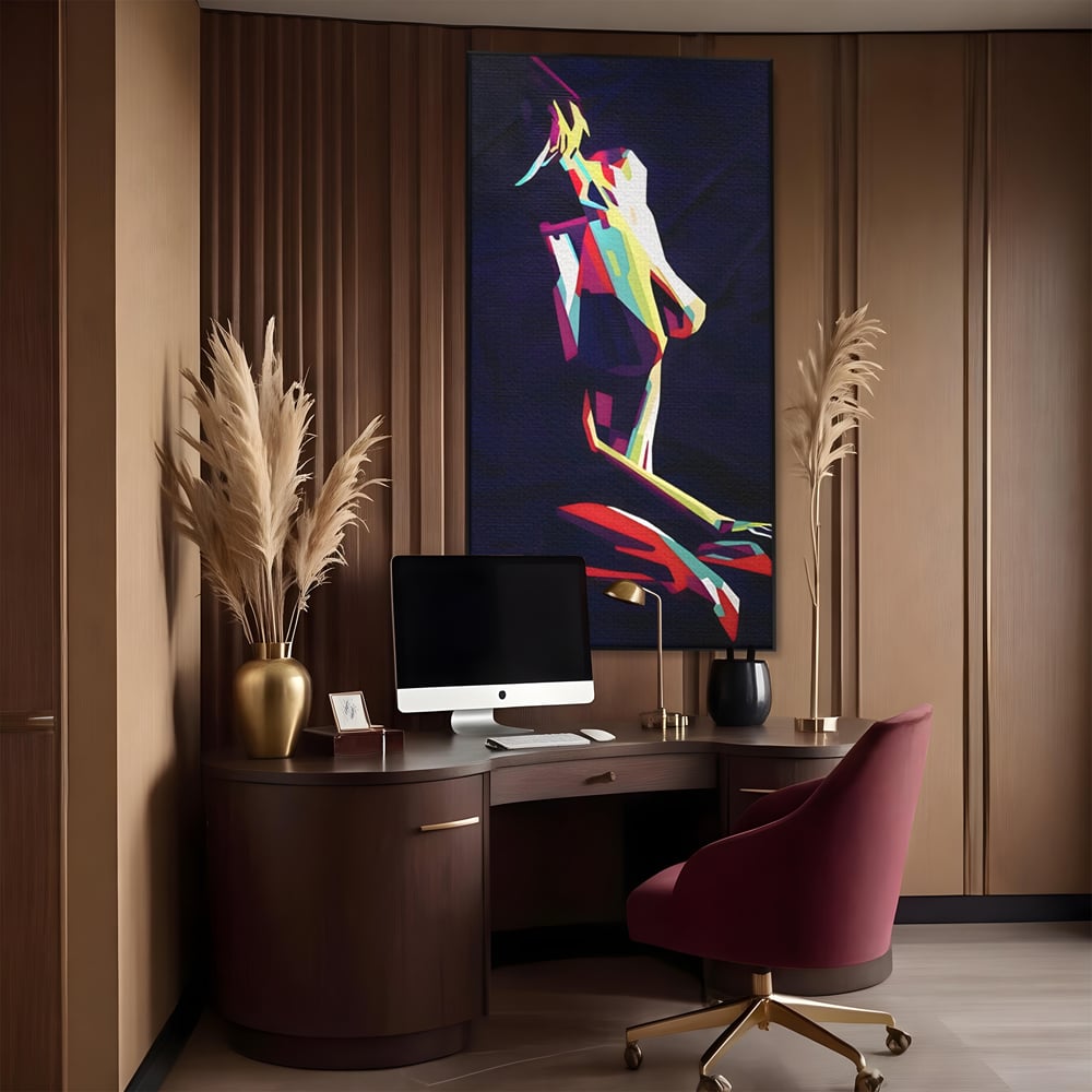 Tablou Canvas Premium LuxCanva® A1308, Abstract Nude , Femeie, Senzual, Trup, Dormitor, Culori Vibrante