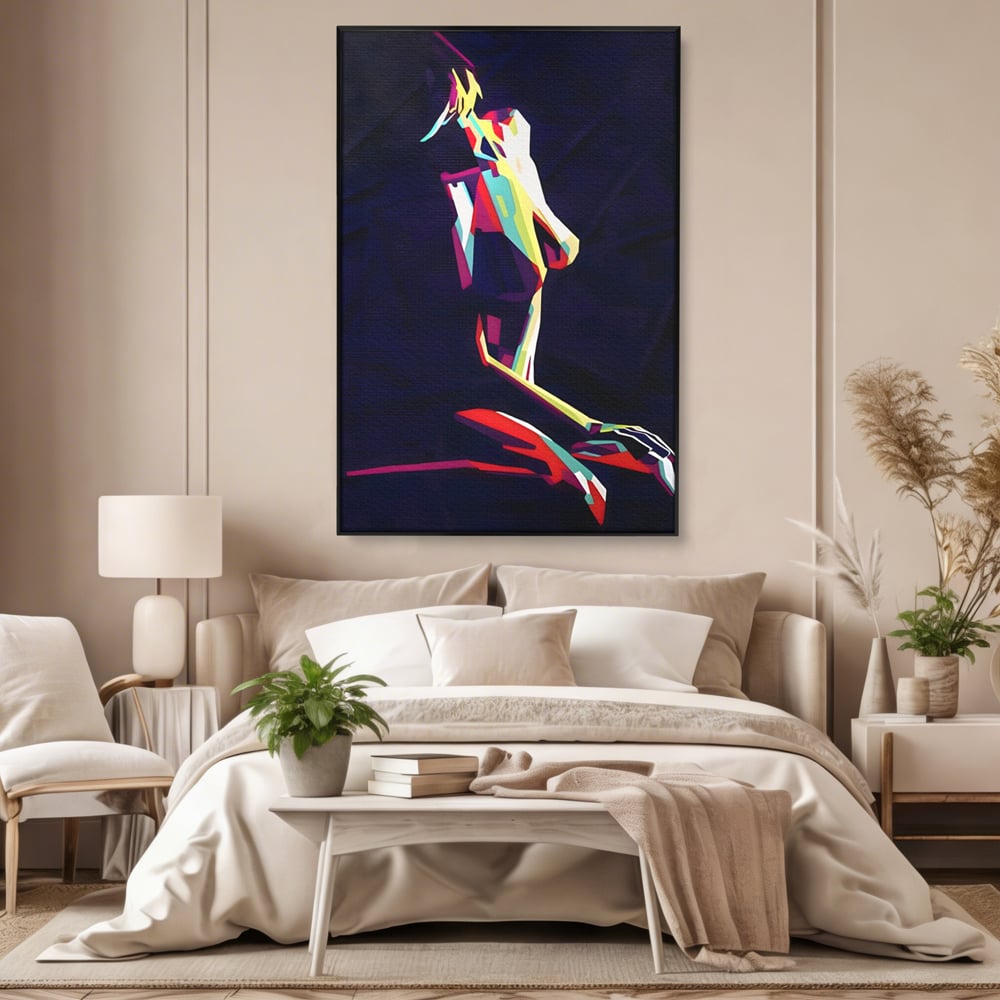 Tablou Canvas Premium LuxCanva® A1308, Abstract Nude , Femeie, Senzual, Trup, Dormitor, Culori Vibrante