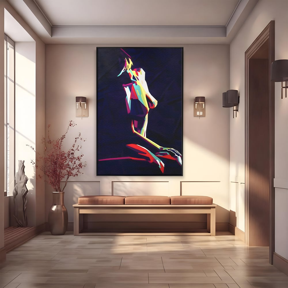 Tablou Canvas Premium LuxCanva® A1308, Abstract Nude , Femeie, Senzual, Trup, Dormitor, Culori Vibrante