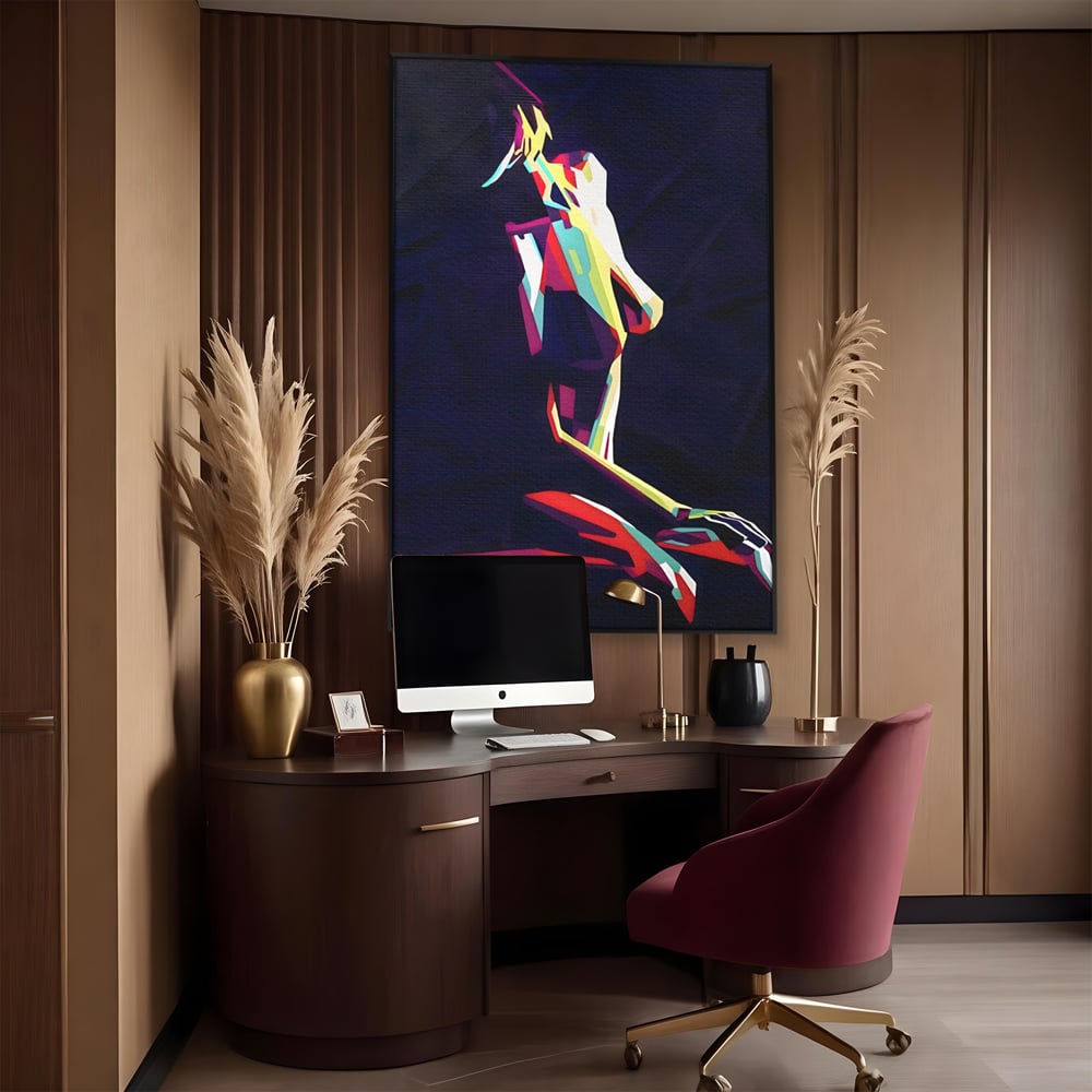 Tablou Canvas Premium LuxCanva® A1308, Abstract Nude , Femeie, Senzual, Trup, Dormitor, Culori Vibrante