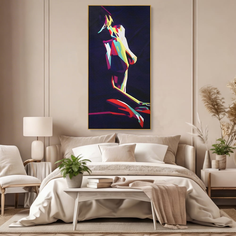 Tablou Canvas Premium LuxCanva® A1308, Abstract Nude , Femeie, Senzual, Trup, Dormitor, Culori Vibrante