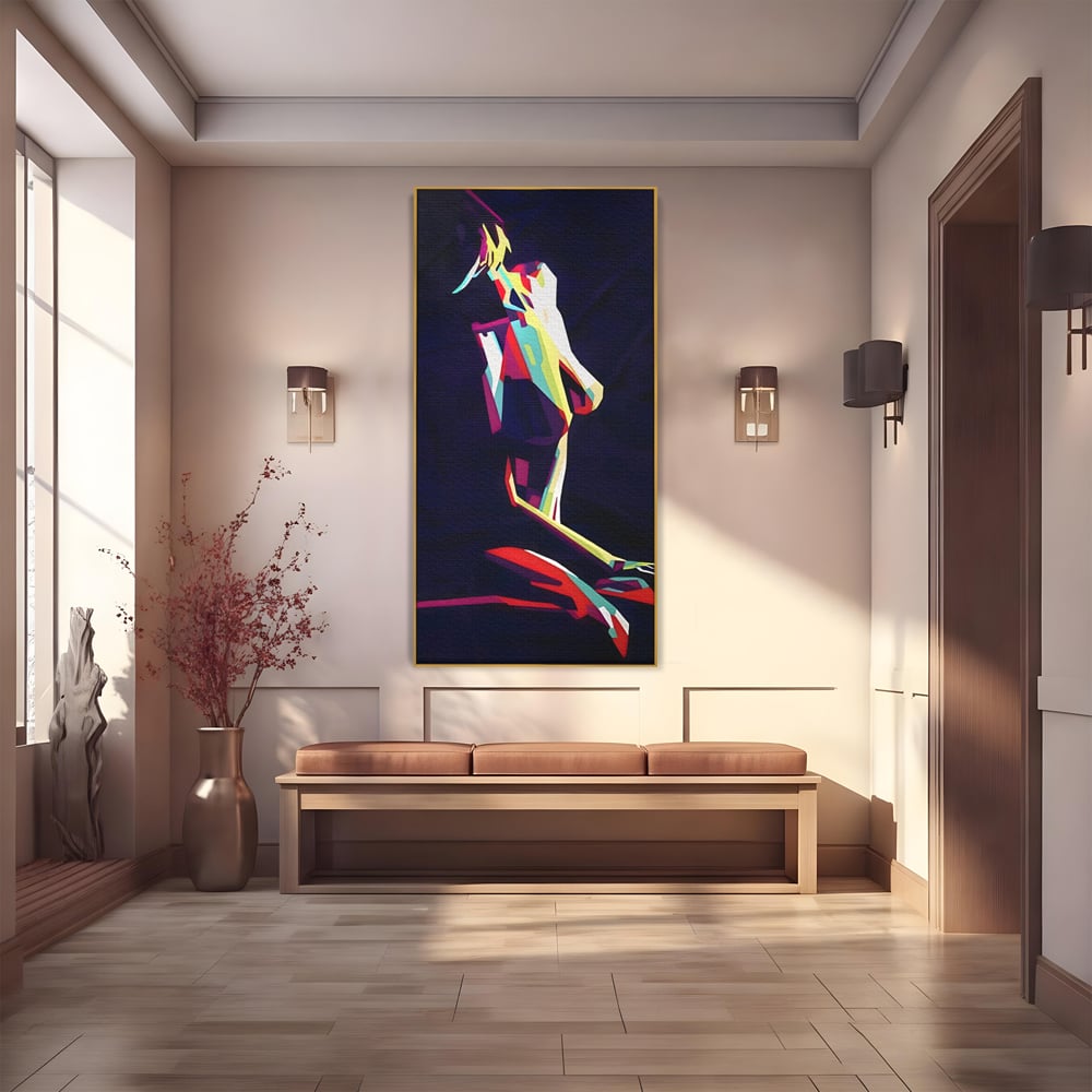 Tablou Canvas Premium LuxCanva® A1308, Abstract Nude , Femeie, Senzual, Trup, Dormitor, Culori Vibrante