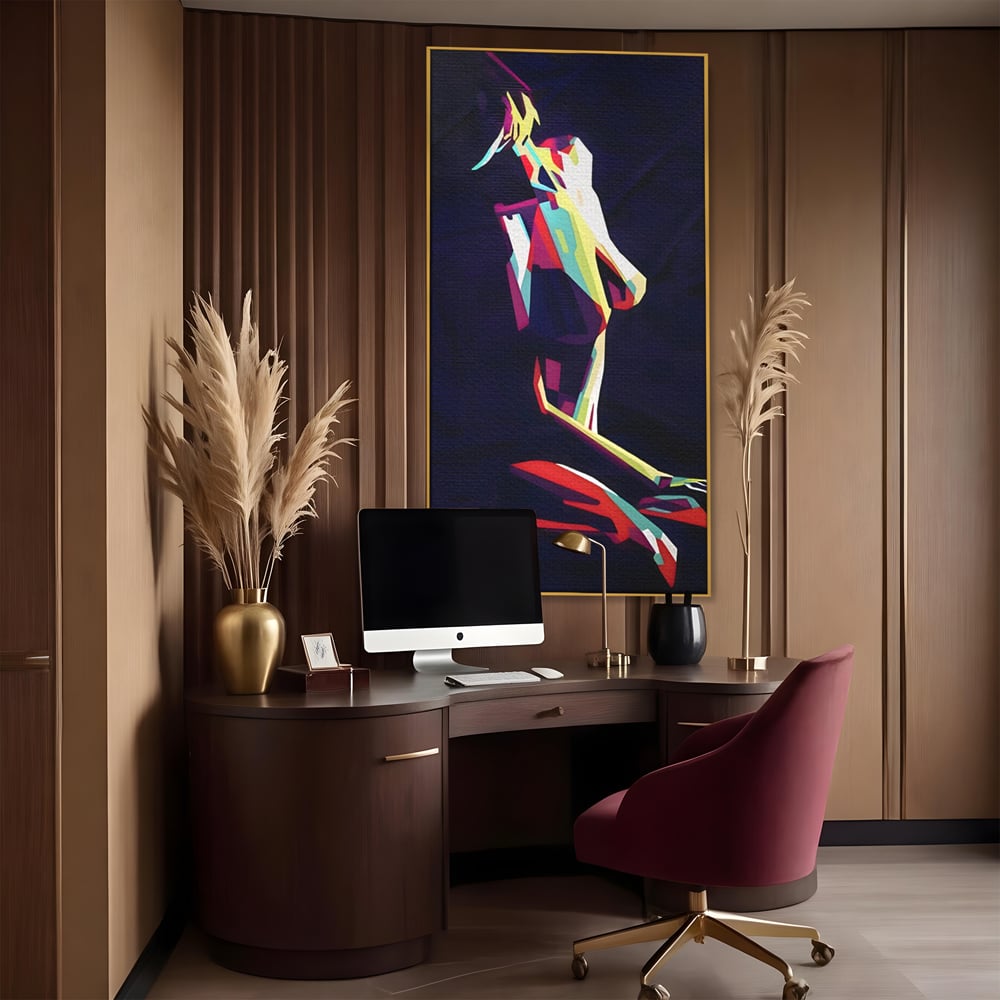 Tablou Canvas Premium LuxCanva® A1308, Abstract Nude , Femeie, Senzual, Trup, Dormitor, Culori Vibrante