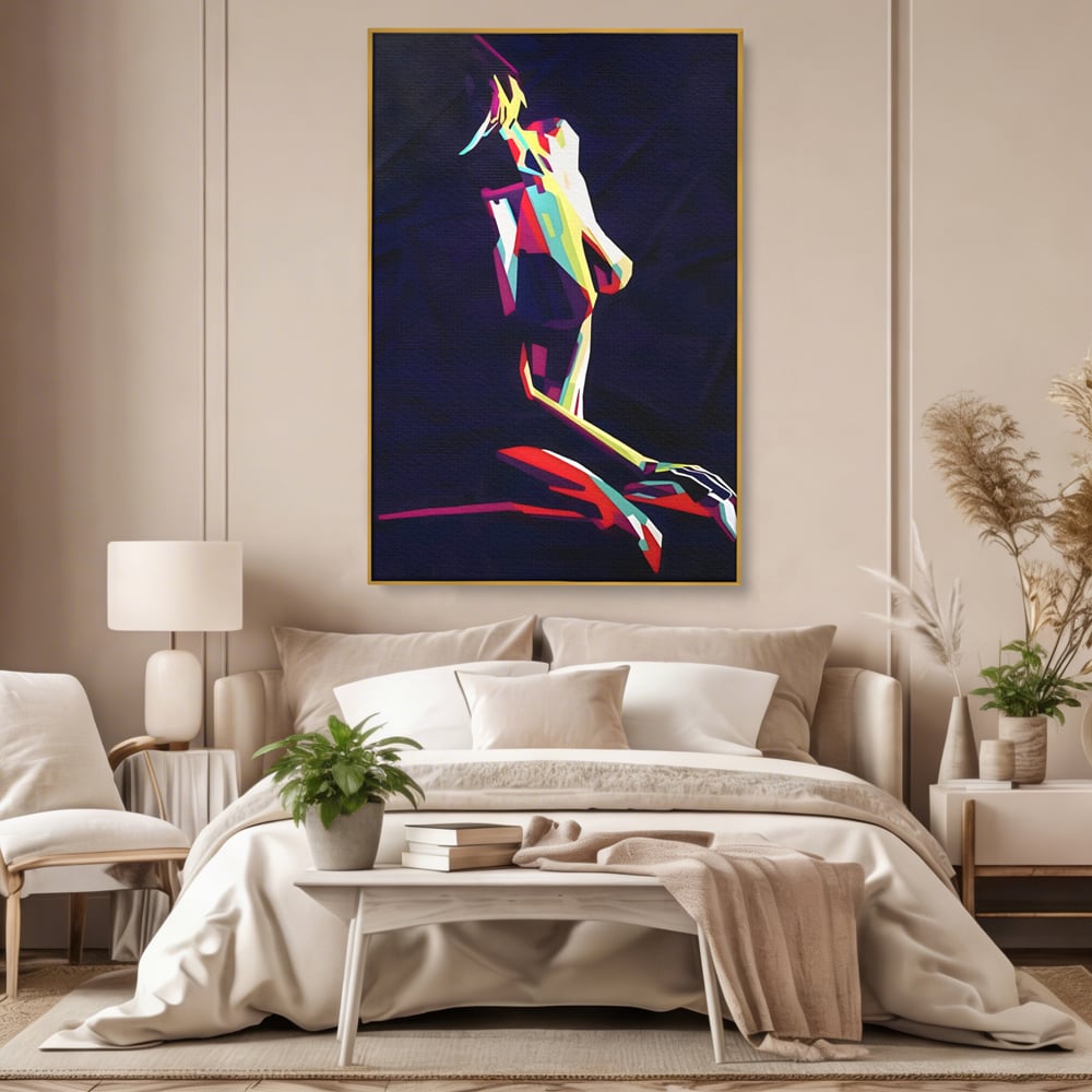 Tablou Canvas Premium LuxCanva® A1308, Abstract Nude , Femeie, Senzual, Trup, Dormitor, Culori Vibrante