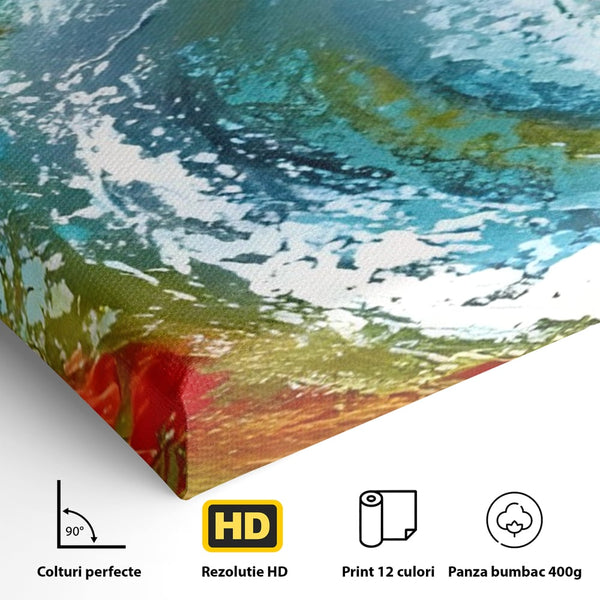 Tablou Canvas Premium LuxCanva® A1310, Vartejul Culorilor , Living, Abstract, Multicolor, Amestec De Culori, Dormitor, Culori Vibrante