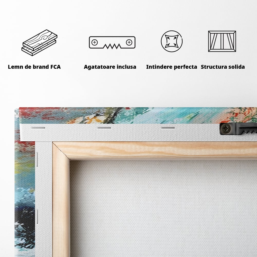 Tablou Canvas Premium LuxCanva® A1310, Vartejul Culorilor , Living, Abstract, Multicolor, Amestec De Culori, Dormitor, Culori Vibrante
