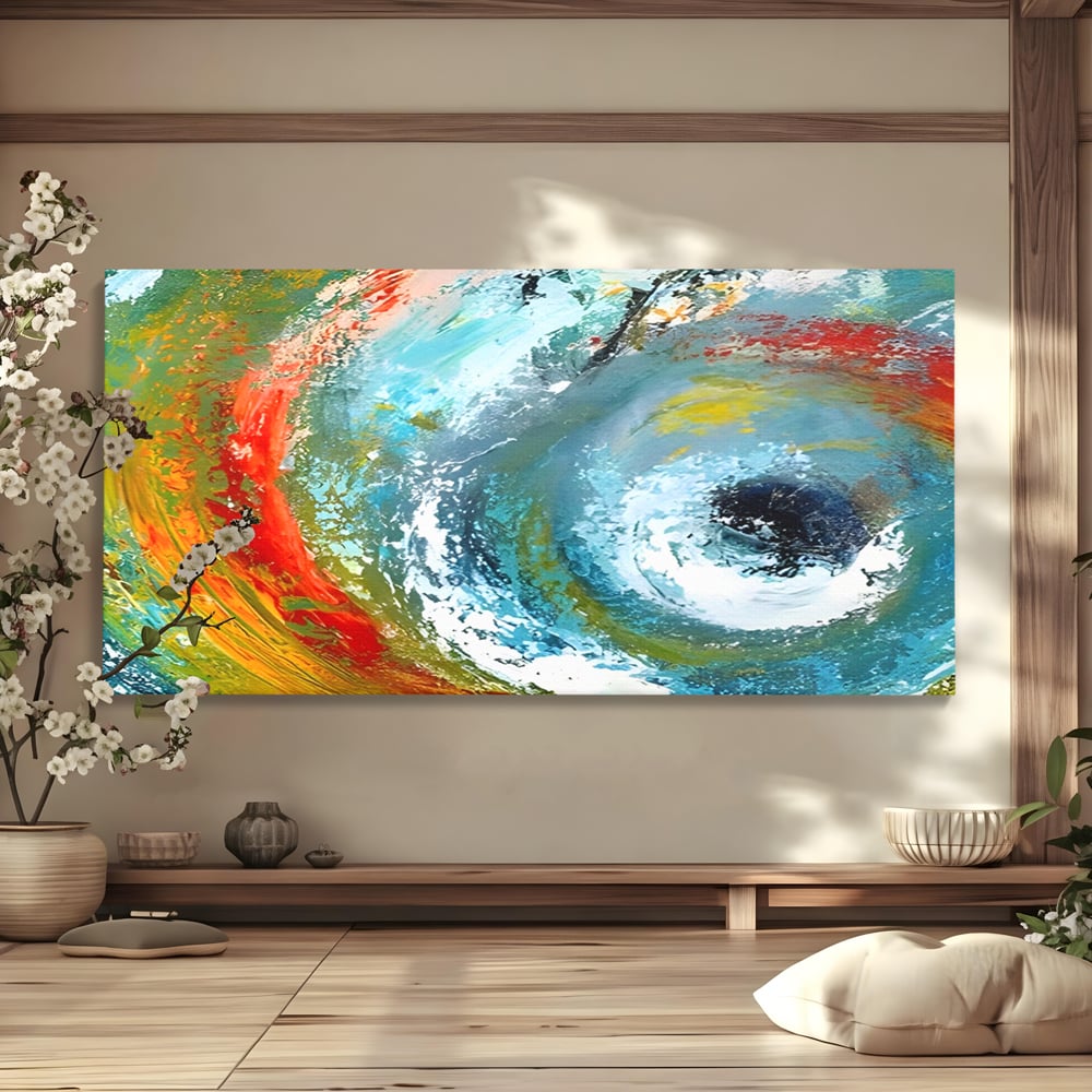 Tablou Canvas Premium LuxCanva® A1310, Vartejul Culorilor , Living, Abstract, Multicolor, Amestec De Culori, Dormitor, Culori Vibrante