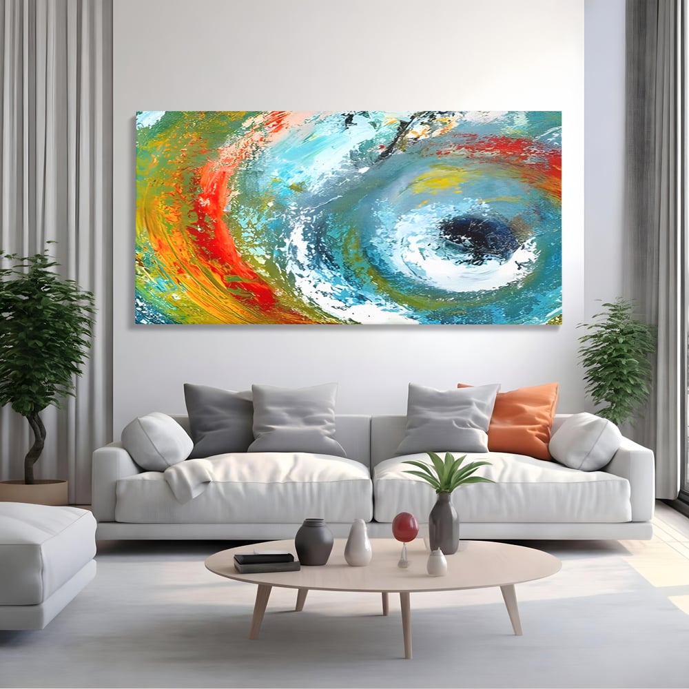 Tablou Canvas Premium LuxCanva® A1310, Vartejul Culorilor , Living, Abstract, Multicolor, Amestec De Culori, Dormitor, Culori Vibrante