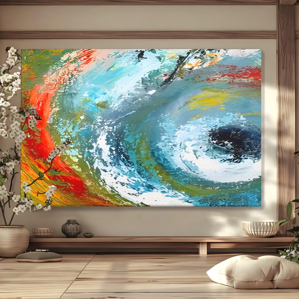 Tablou Canvas Premium LuxCanva® A1310, Vartejul Culorilor , Living, Abstract, Multicolor, Amestec De Culori, Dormitor, Culori Vibrante