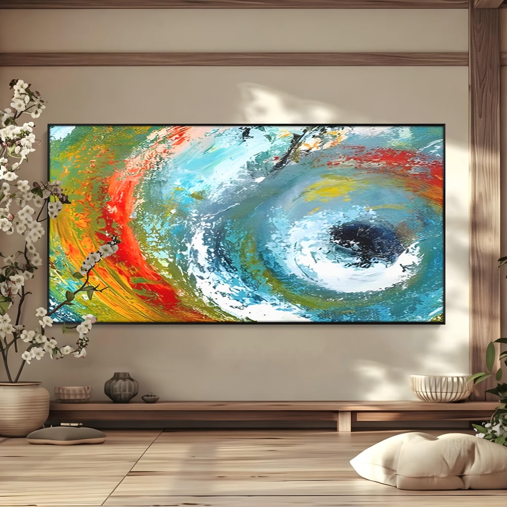 Tablou Canvas Premium LuxCanva® A1310, Vartejul Culorilor , Living, Abstract, Multicolor, Amestec De Culori, Dormitor, Culori Vibrante