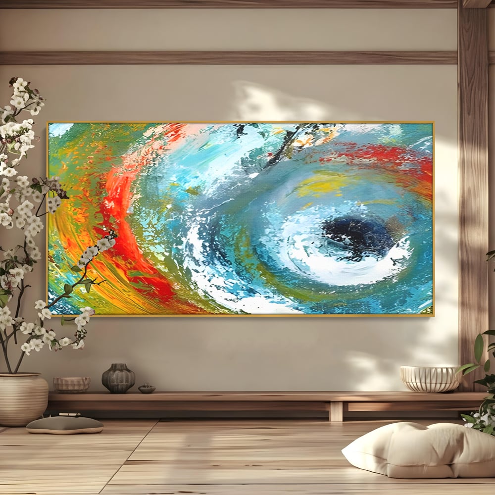 Tablou Canvas Premium LuxCanva® A1310, Vartejul Culorilor , Living, Abstract, Multicolor, Amestec De Culori, Dormitor, Culori Vibrante