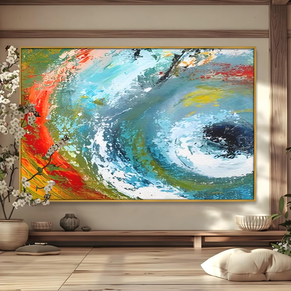Tablou Canvas Premium LuxCanva® A1310, Vartejul Culorilor , Living, Abstract, Multicolor, Amestec De Culori, Dormitor, Culori Vibrante
