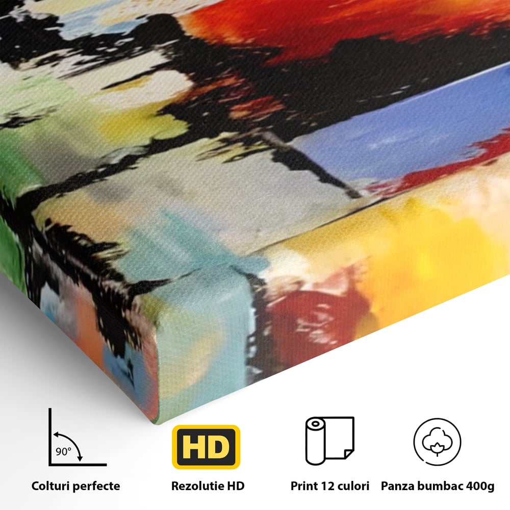 Tablou Canvas Premium LuxCanva® A1311, Paleta De Culori , Living, Abstract, Multicolor, Amestec De Culori, Galerie De Arta, Culori Vibrante