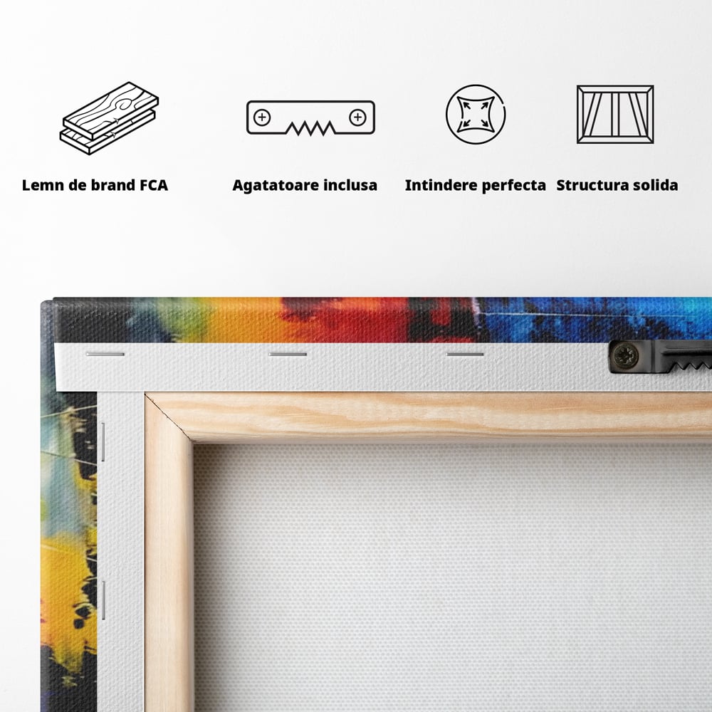 Tablou Canvas Premium LuxCanva® A1311, Paleta De Culori , Living, Abstract, Multicolor, Amestec De Culori, Galerie De Arta, Culori Vibrante