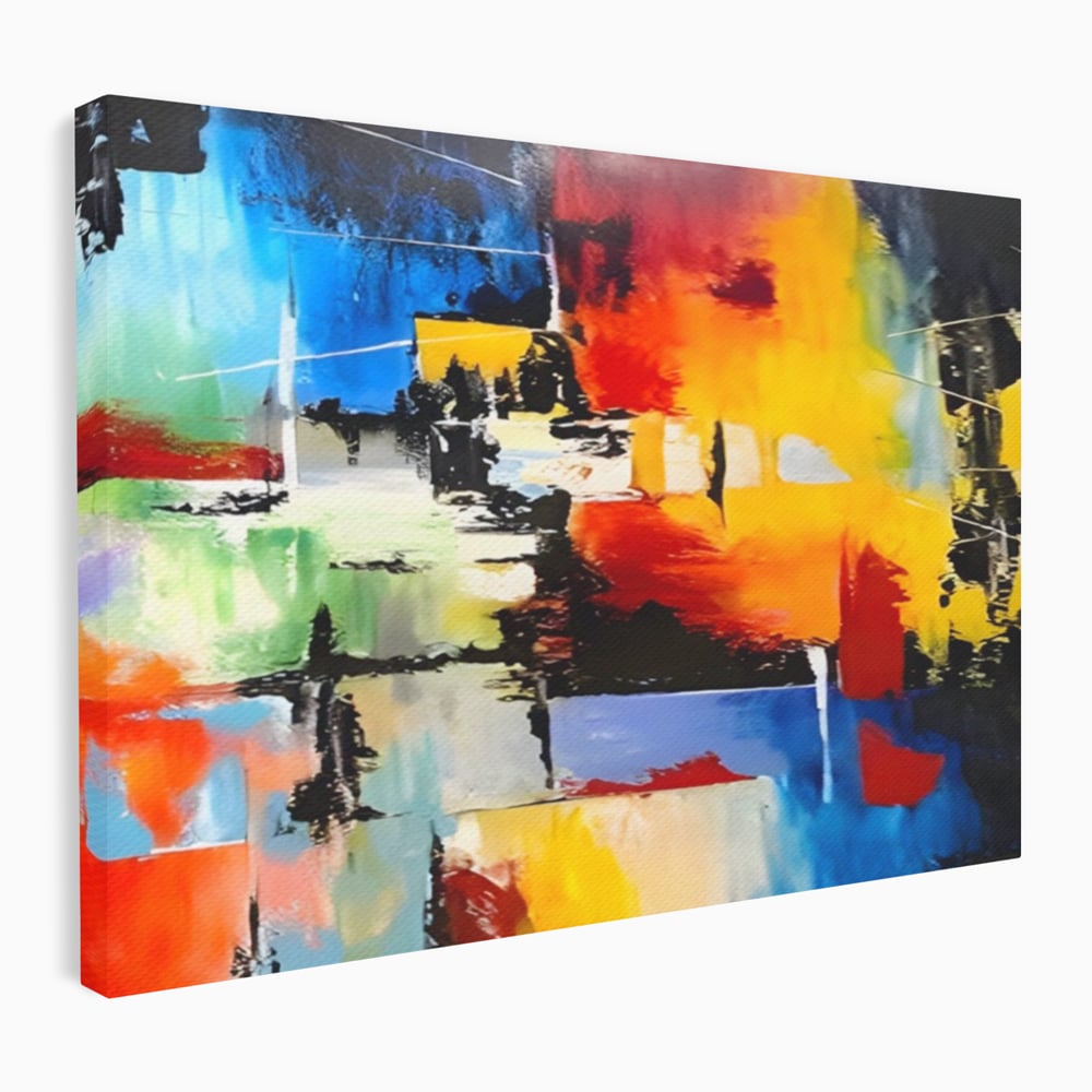 Tablou Canvas Premium LuxCanva® A1311, Paleta De Culori , Living, Abstract, Multicolor, Amestec De Culori, Galerie De Arta, Culori Vibrante