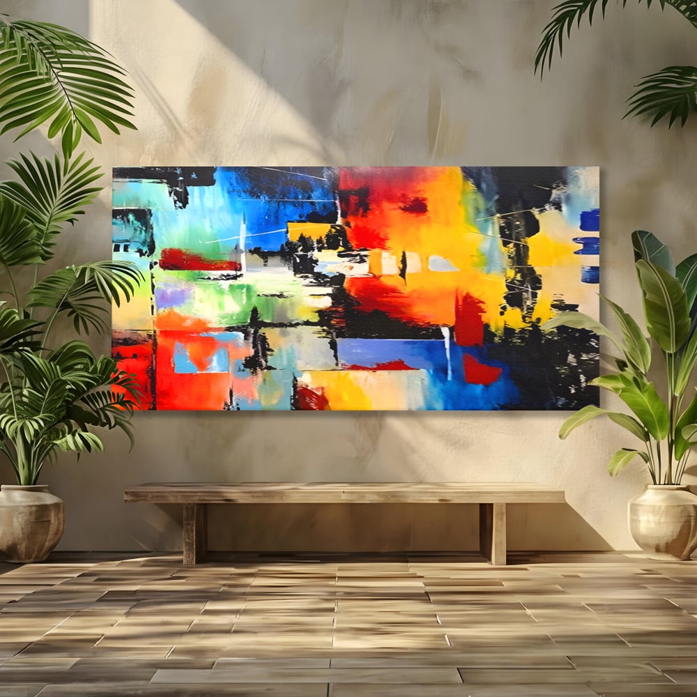 Tablou Canvas Premium LuxCanva® A1311, Paleta De Culori , Living, Abstract, Multicolor, Amestec De Culori, Galerie De Arta, Culori Vibrante