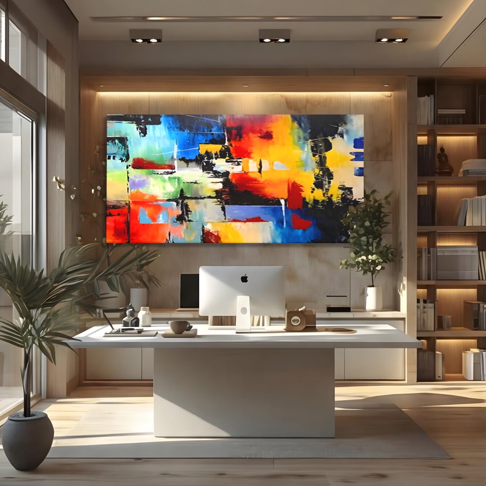 Tablou Canvas Premium LuxCanva® A1311, Paleta De Culori , Living, Abstract, Multicolor, Amestec De Culori, Galerie De Arta, Culori Vibrante
