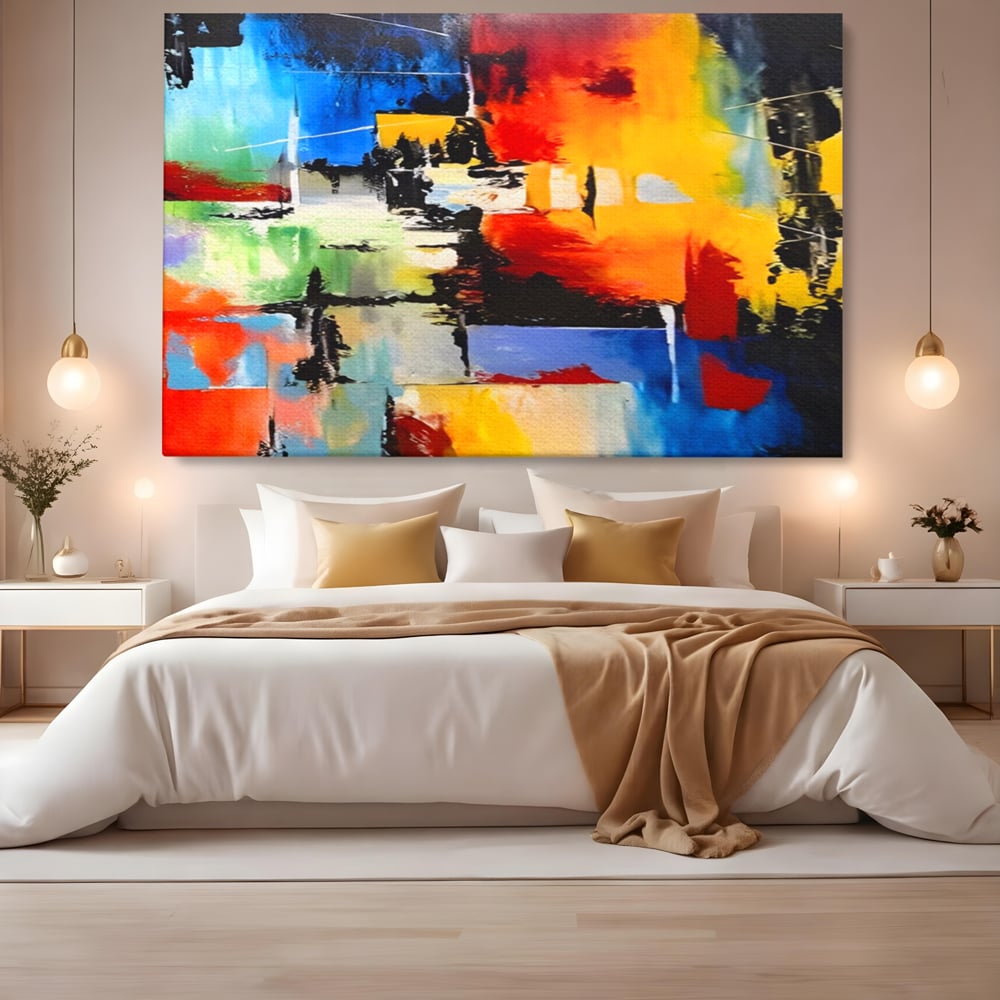 Tablou Canvas Premium LuxCanva® A1311, Paleta De Culori , Living, Abstract, Multicolor, Amestec De Culori, Galerie De Arta, Culori Vibrante