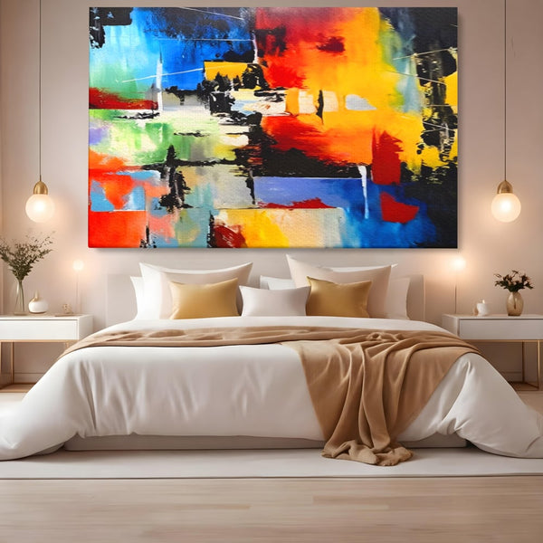 Tablou Canvas Premium LuxCanva® A1311, Paleta De Culori , Living, Abstract, Multicolor, Amestec De Culori, Galerie De Arta, Culori Vibrante