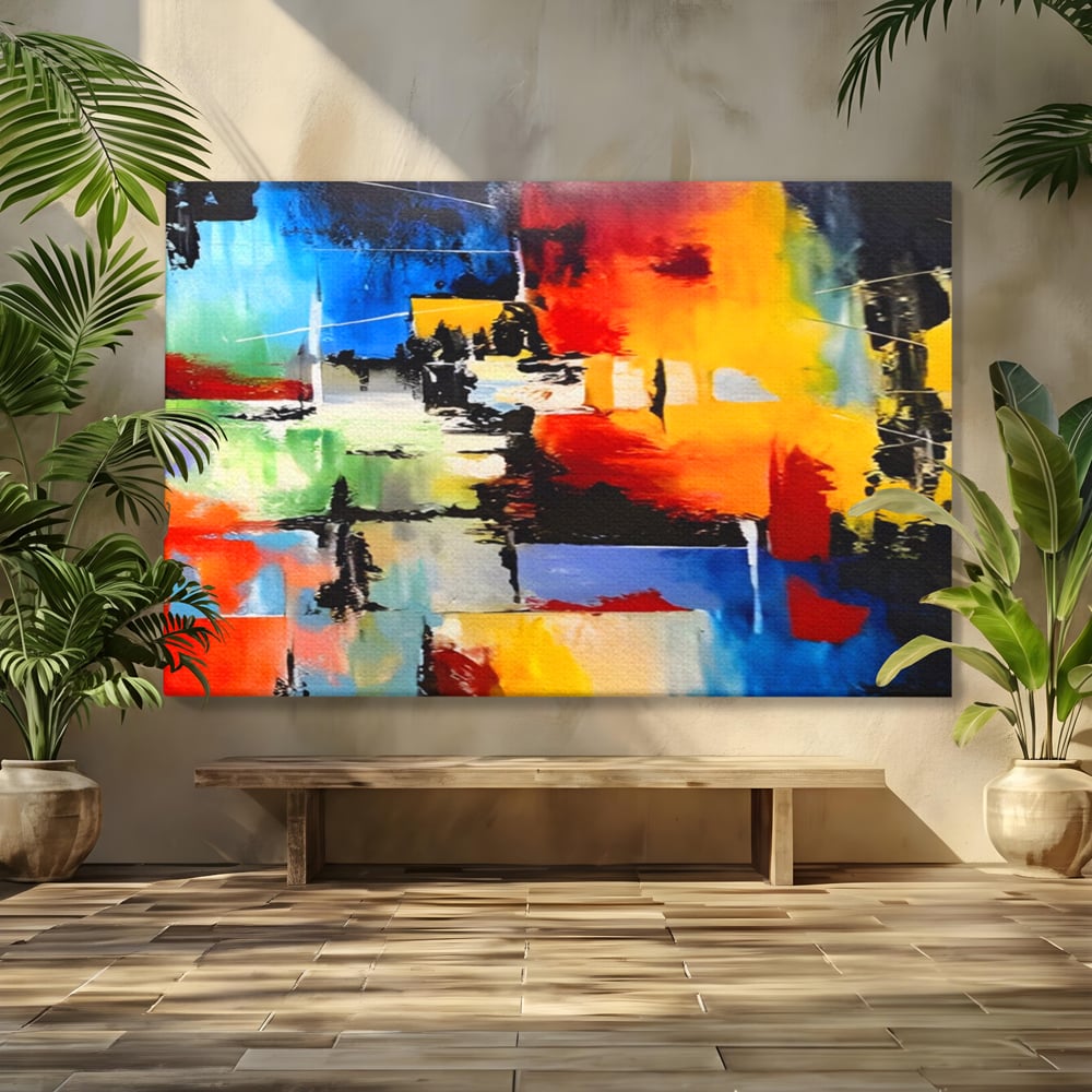 Tablou Canvas Premium LuxCanva® A1311, Paleta De Culori , Living, Abstract, Multicolor, Amestec De Culori, Galerie De Arta, Culori Vibrante