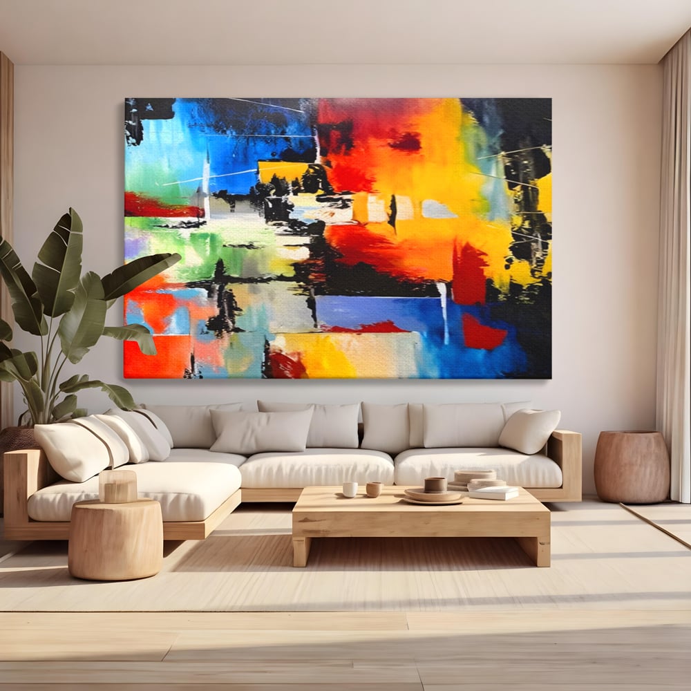 Tablou Canvas Premium LuxCanva® A1311, Paleta De Culori , Living, Abstract, Multicolor, Amestec De Culori, Galerie De Arta, Culori Vibrante