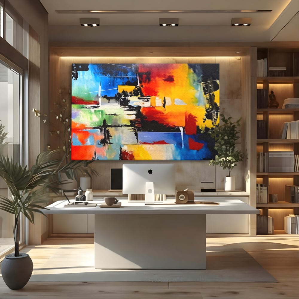 Tablou Canvas Premium LuxCanva® A1311, Paleta De Culori , Living, Abstract, Multicolor, Amestec De Culori, Galerie De Arta, Culori Vibrante