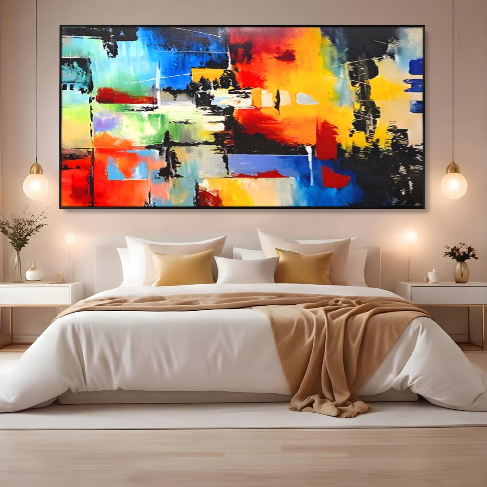 Tablou Canvas Premium LuxCanva® A1311, Paleta De Culori , Living, Abstract, Multicolor, Amestec De Culori, Galerie De Arta, Culori Vibrante