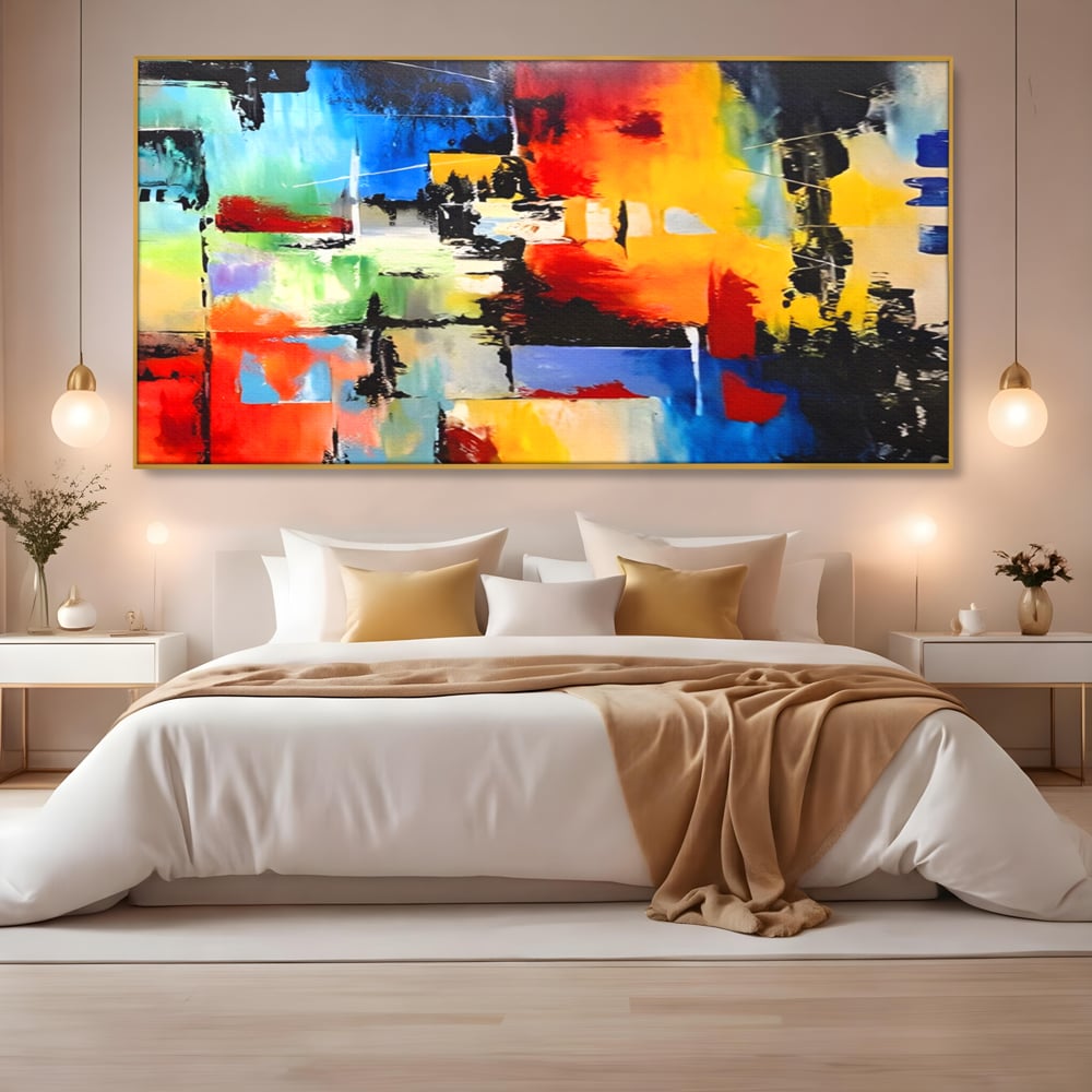 Tablou Canvas Premium LuxCanva® A1311, Paleta De Culori , Living, Abstract, Multicolor, Amestec De Culori, Galerie De Arta, Culori Vibrante