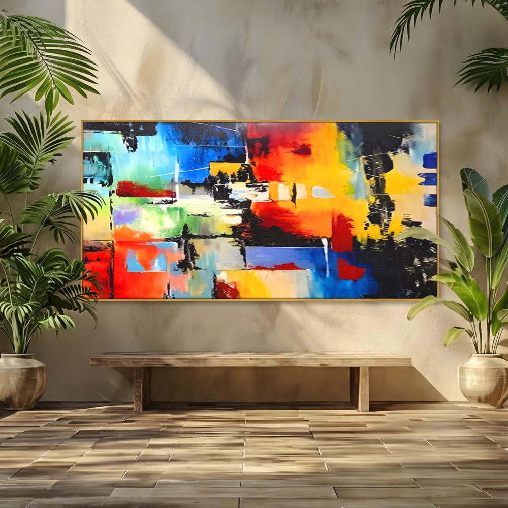 Tablou Canvas Premium LuxCanva® A1311, Paleta De Culori , Living, Abstract, Multicolor, Amestec De Culori, Galerie De Arta, Culori Vibrante