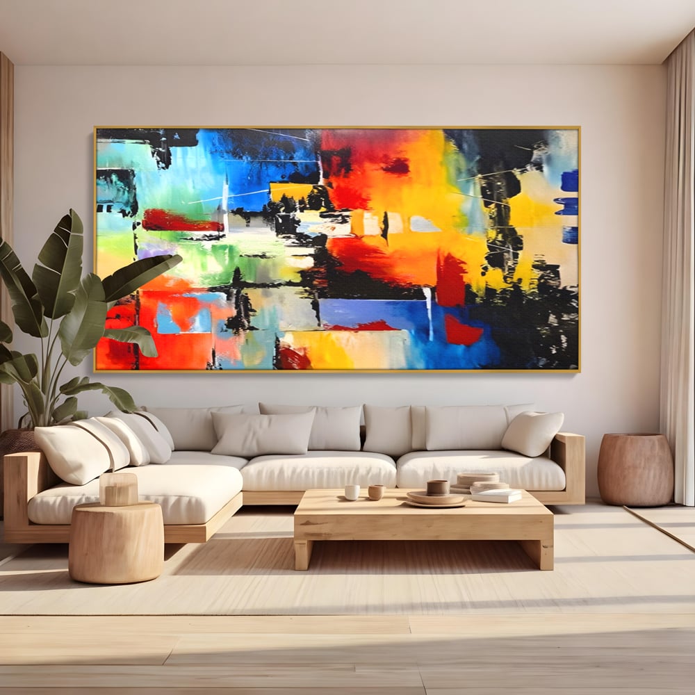 Tablou Canvas Premium LuxCanva® A1311, Paleta De Culori , Living, Abstract, Multicolor, Amestec De Culori, Galerie De Arta, Culori Vibrante