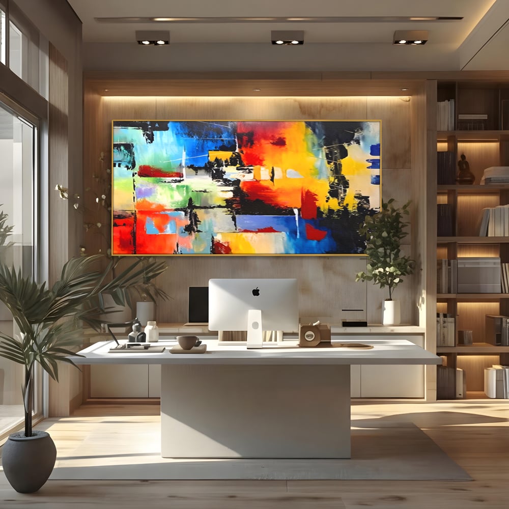 Tablou Canvas Premium LuxCanva® A1311, Paleta De Culori , Living, Abstract, Multicolor, Amestec De Culori, Galerie De Arta, Culori Vibrante