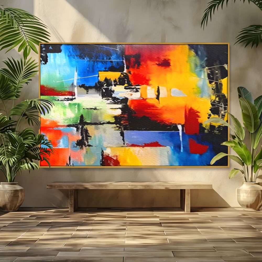 Tablou Canvas Premium LuxCanva® A1311, Paleta De Culori , Living, Abstract, Multicolor, Amestec De Culori, Galerie De Arta, Culori Vibrante