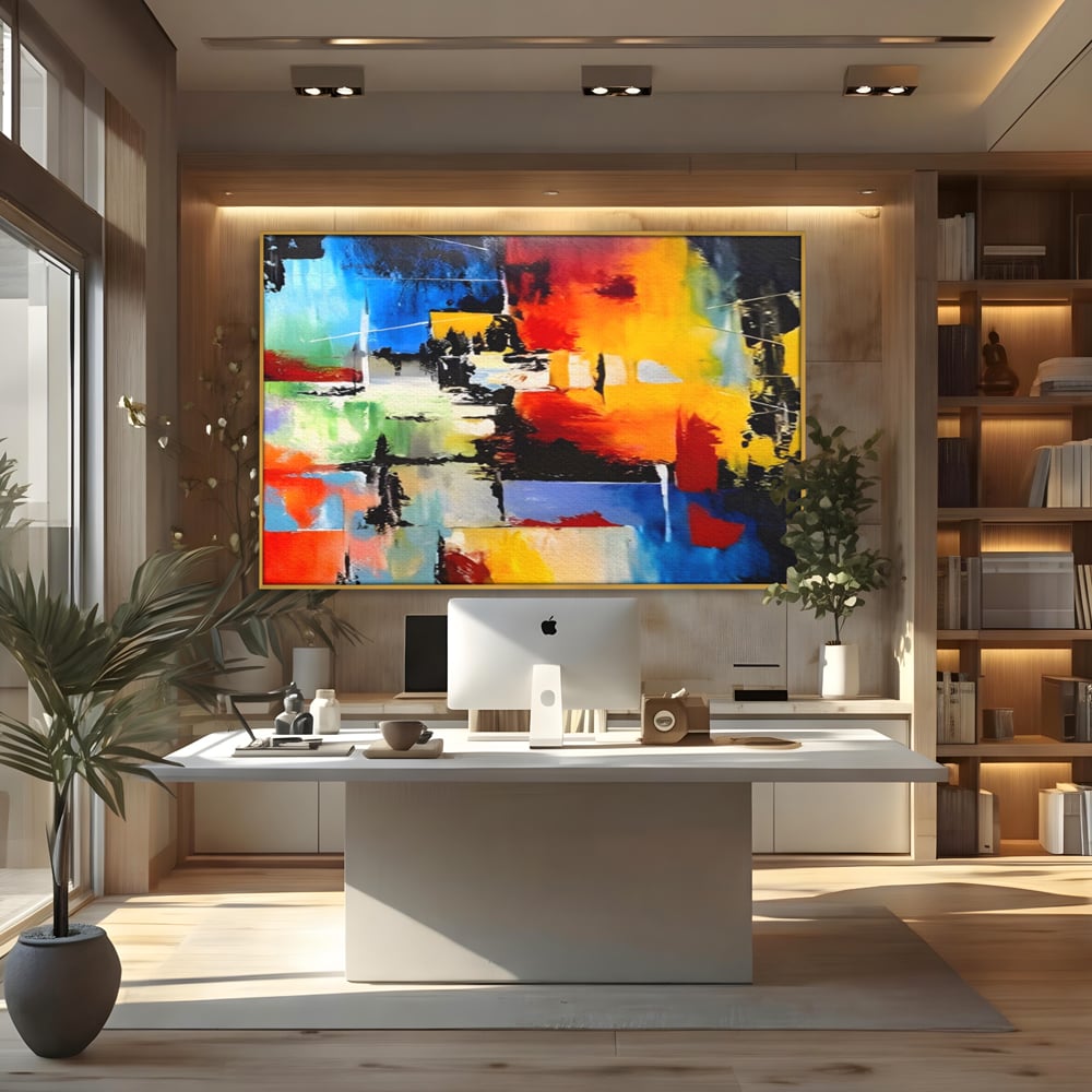 Tablou Canvas Premium LuxCanva® A1311, Paleta De Culori , Living, Abstract, Multicolor, Amestec De Culori, Galerie De Arta, Culori Vibrante