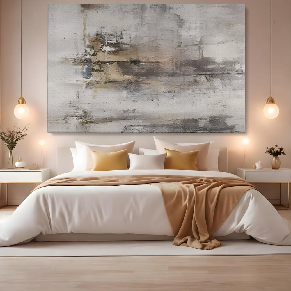 Leinwandbilder Premium LuxCanva® A1312, Abstrakt Grau, Wohnen, Grau, Dekorativ, Schlafzimmer, Bronze, Lebendige Farben
