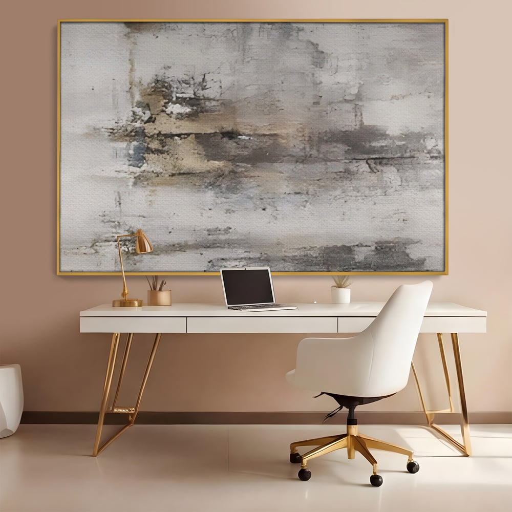 Leinwandbilder Premium LuxCanva® A1312, Abstrakt Grau, Wohnen, Grau, Dekorativ, Schlafzimmer, Bronze, Lebendige Farben