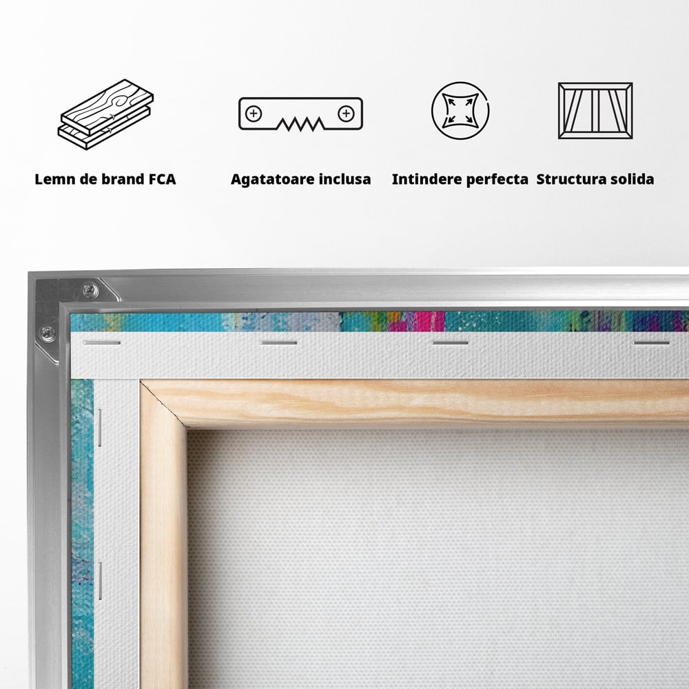 Tablou Canvas Premium LuxCanva® A1314, Modern Abstract , Living, Arta, Multicolor, Albastru, Dormitor, Culori Vibrante