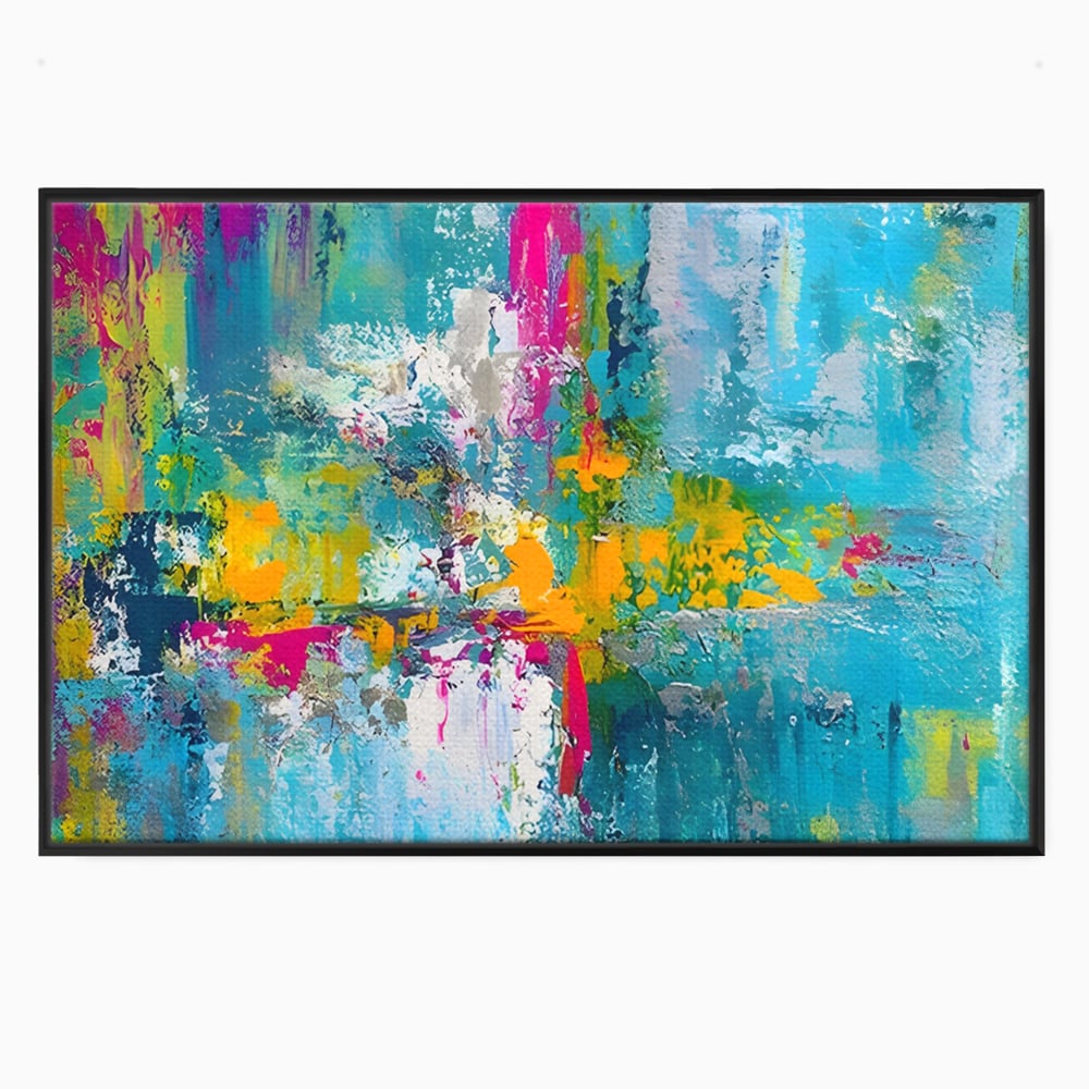 Tablou Canvas Premium LuxCanva® A1314, Modern Abstract , Living, Arta, Multicolor, Albastru, Dormitor, Culori Vibrante