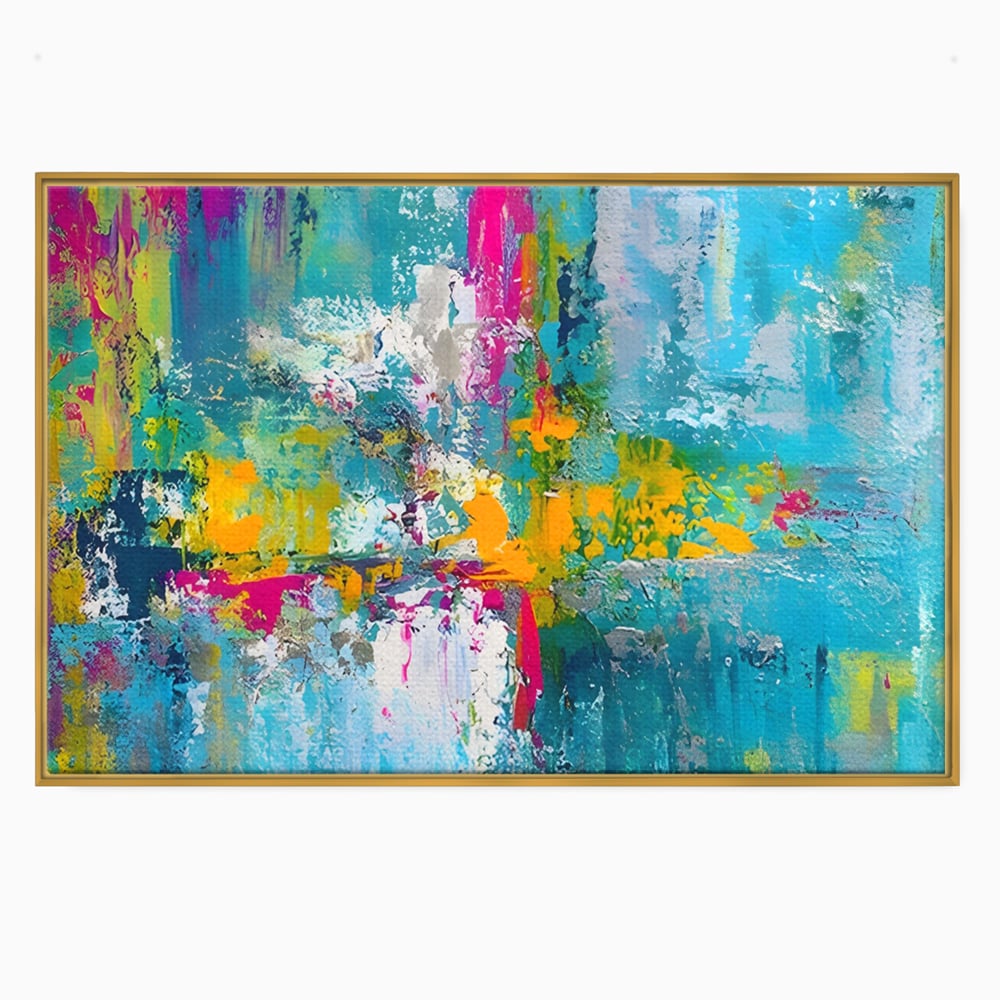 Tablou Canvas Premium LuxCanva® A1314, Modern Abstract , Living, Arta, Multicolor, Albastru, Dormitor, Culori Vibrante