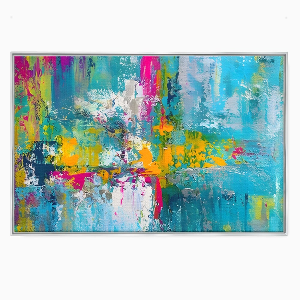 Tablou Canvas Premium LuxCanva® A1314, Modern Abstract , Living, Arta, Multicolor, Albastru, Dormitor, Culori Vibrante