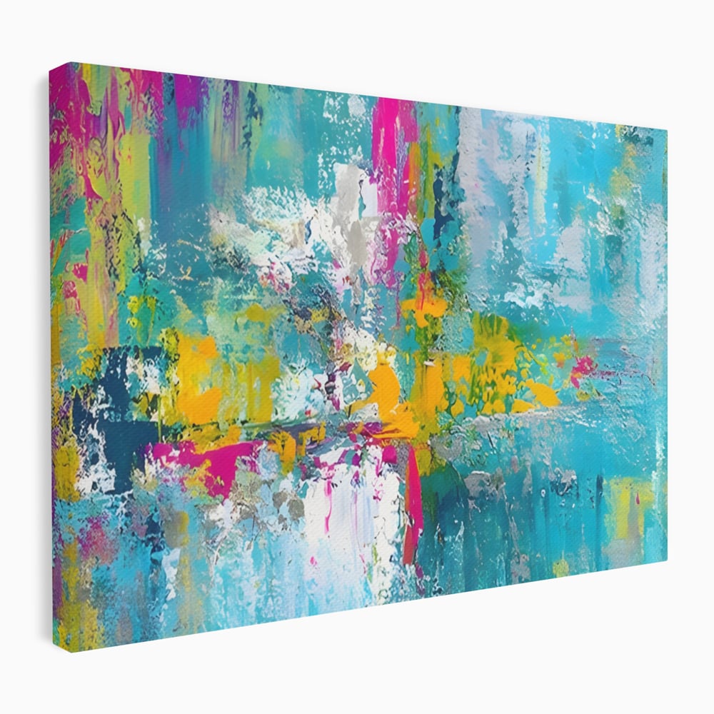 Tablou Canvas Premium LuxCanva® A1314, Modern Abstract , Living, Arta, Multicolor, Albastru, Dormitor, Culori Vibrante