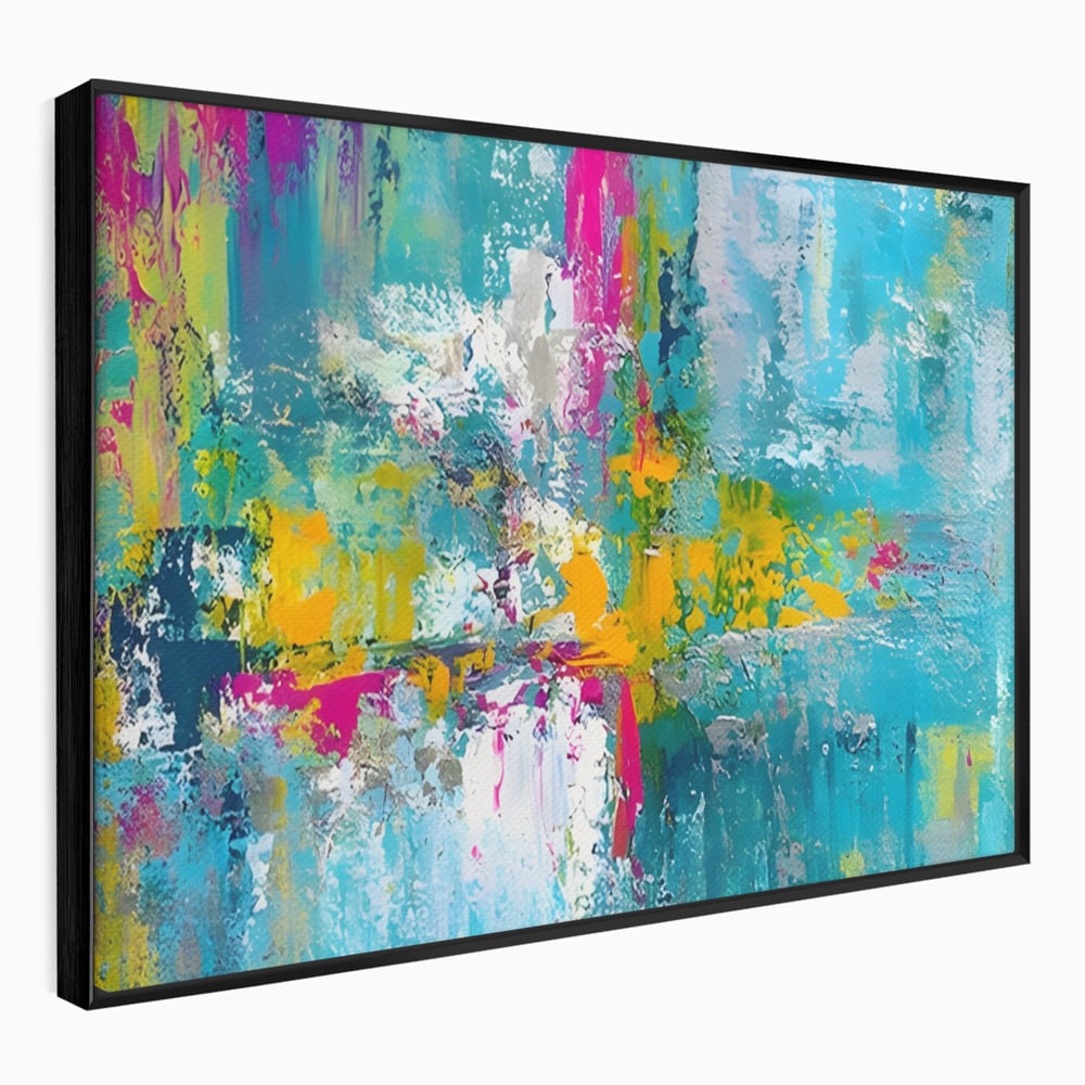 Tablou Canvas Premium LuxCanva® A1314, Modern Abstract , Living, Arta, Multicolor, Albastru, Dormitor, Culori Vibrante