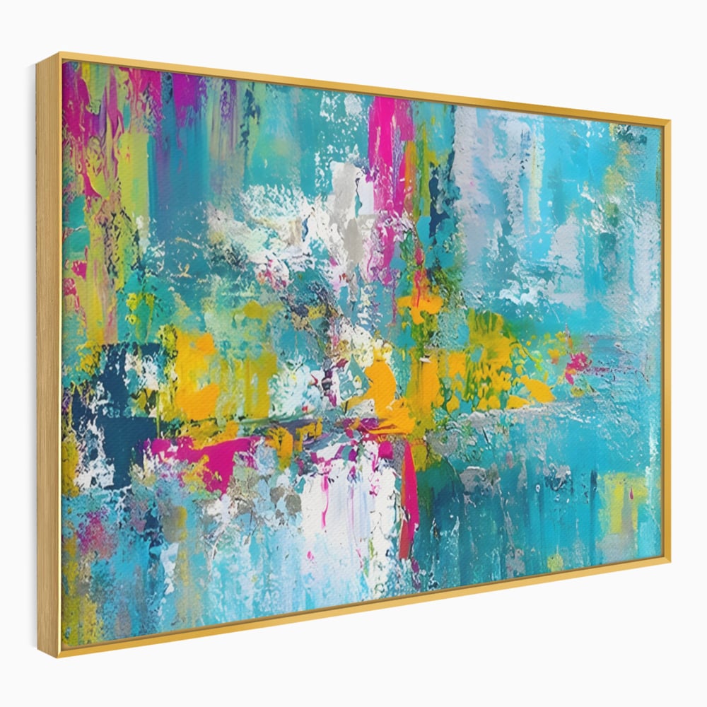 Tablou Canvas Premium LuxCanva® A1314, Modern Abstract , Living, Arta, Multicolor, Albastru, Dormitor, Culori Vibrante