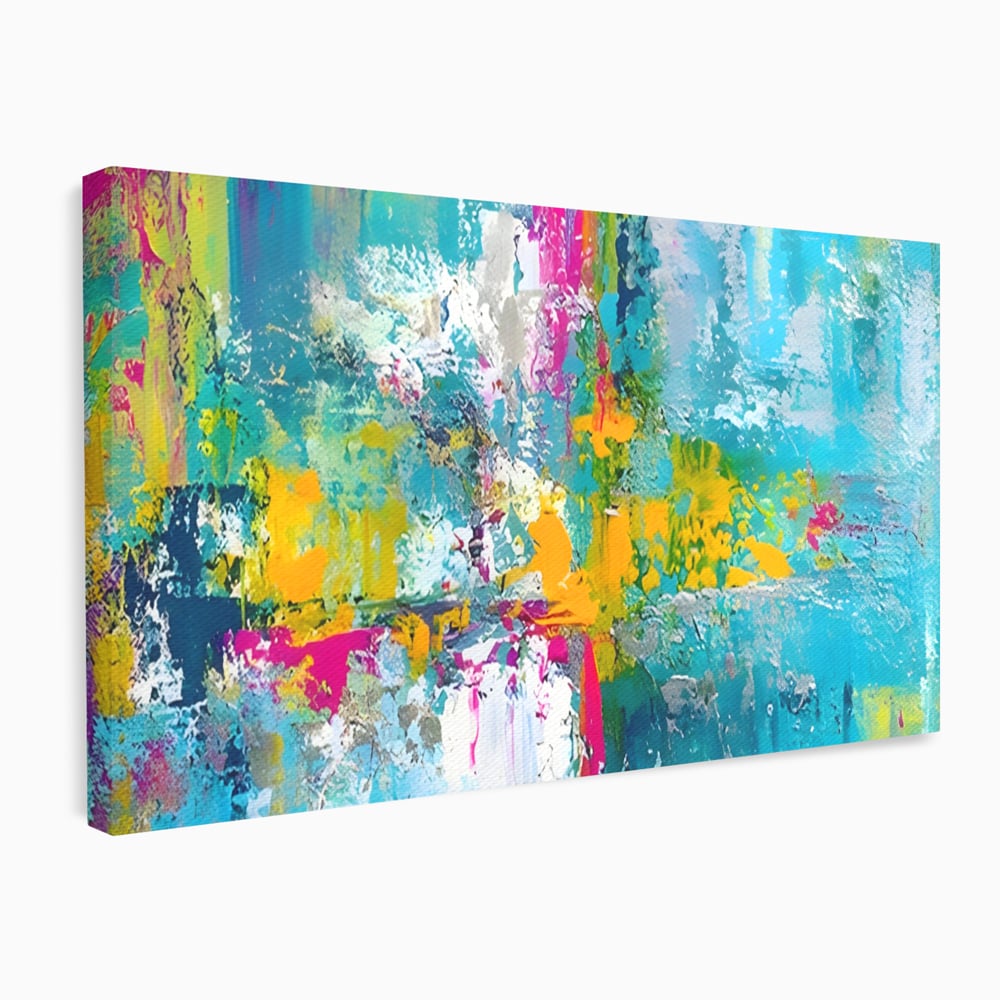 Tablou Canvas Premium LuxCanva® A1314, Modern Abstract , Living, Arta, Multicolor, Albastru, Dormitor, Culori Vibrante