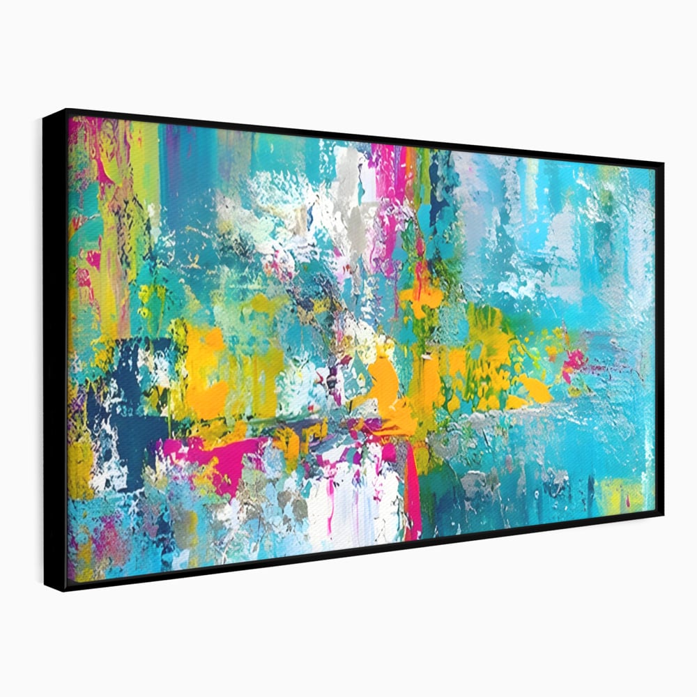 Tablou Canvas Premium LuxCanva® A1314, Modern Abstract , Living, Arta, Multicolor, Albastru, Dormitor, Culori Vibrante