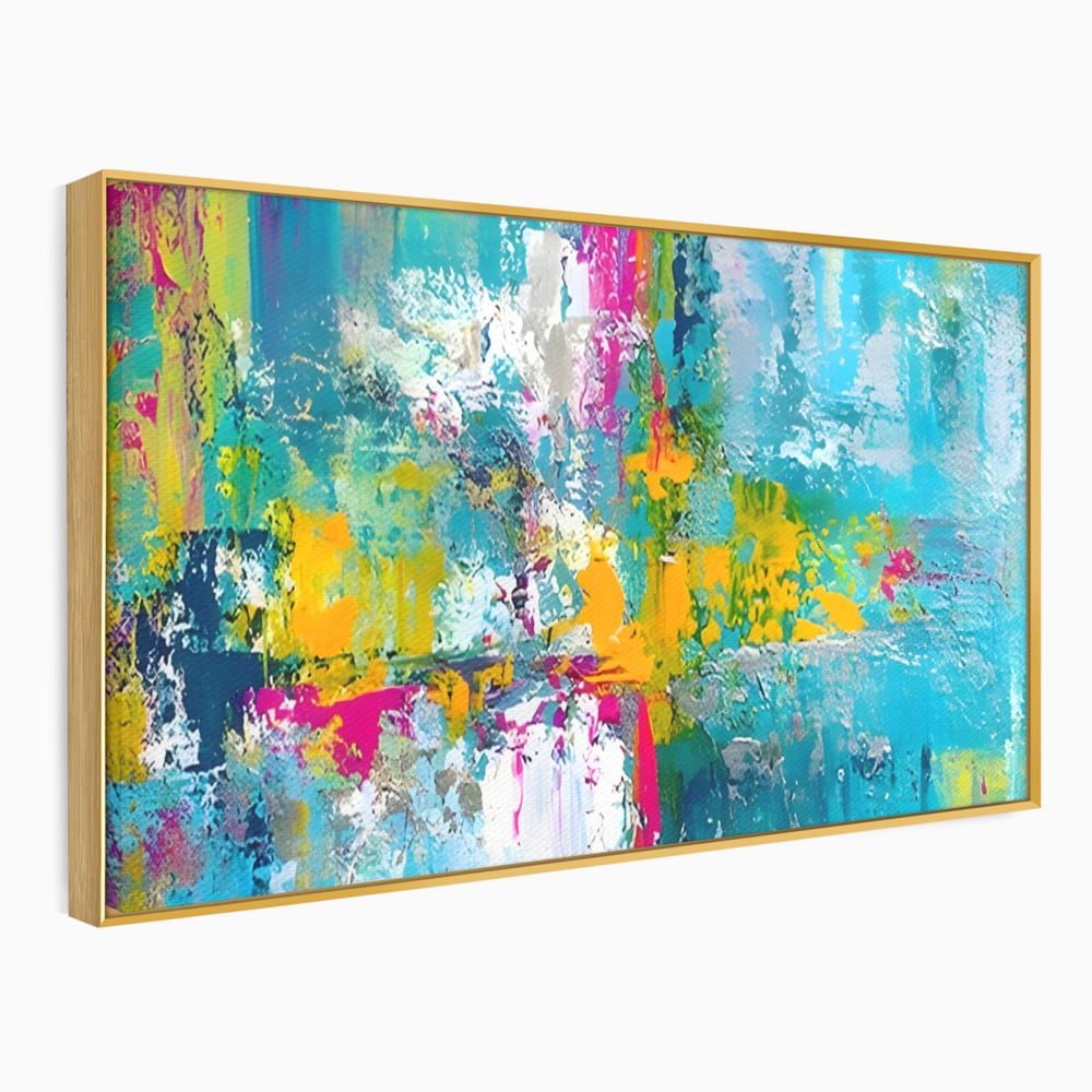 Tablou Canvas Premium LuxCanva® A1314, Modern Abstract , Living, Arta, Multicolor, Albastru, Dormitor, Culori Vibrante