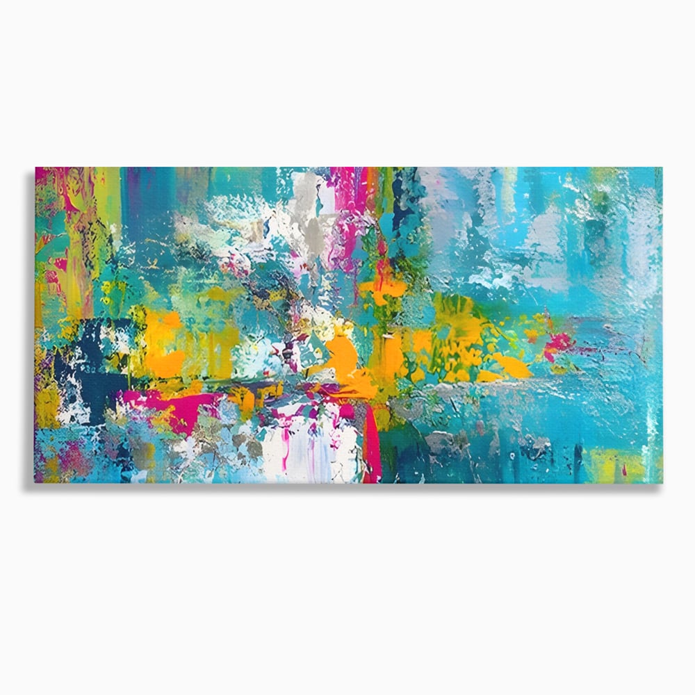 Tablou Canvas Premium LuxCanva® A1314, Modern Abstract , Living, Arta, Multicolor, Albastru, Dormitor, Culori Vibrante