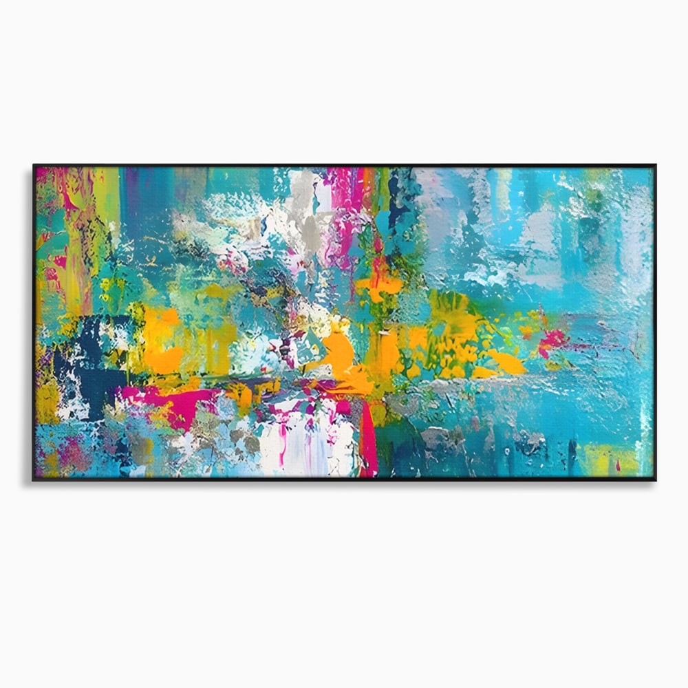 Tablou Canvas Premium LuxCanva® A1314, Modern Abstract , Living, Arta, Multicolor, Albastru, Dormitor, Culori Vibrante