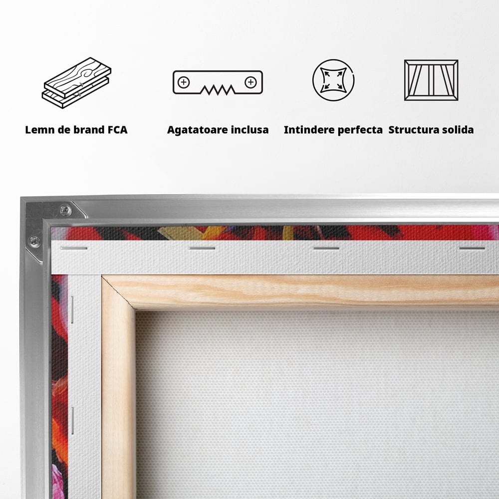 Tablou Canvas Premium LuxCanva® A1315, Red Graffiti , Living, Arta Stradala, Desen, Text, Camera Copil, Culori Vibrante