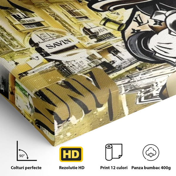 Tablou Canvas Premium, LuxCanva® A1316, No Money! No Funny! Living, Scooge Duck, Personaj, Desene, Rata, Animate, Birou, Culori Vibrante